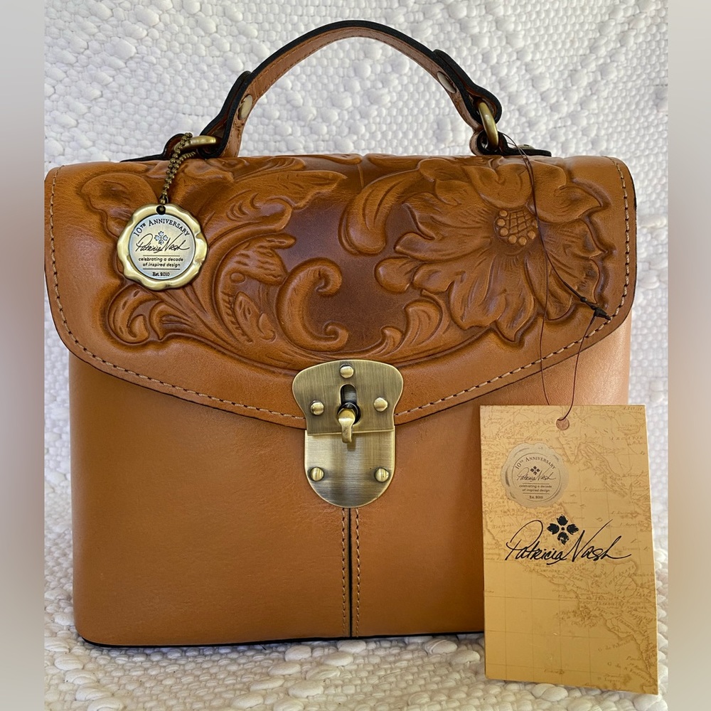 Patricia Nash *Sinclair* Tooled Leather Floral Backpack. NWT.